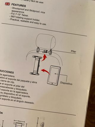 Soporte ajustable para iPad en el coche

