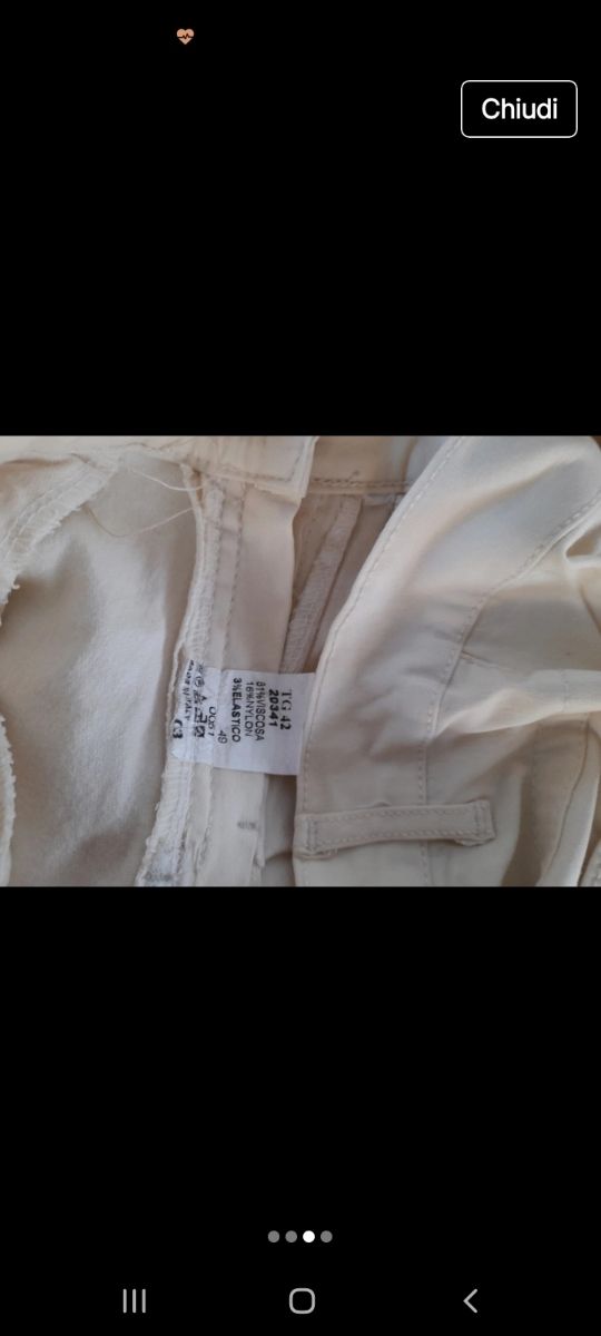 Jeans beige donna larghi