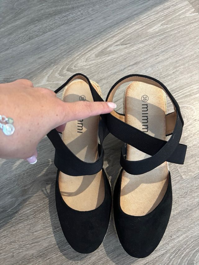 Cuñas negras mujer - talla 38