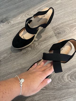 Cuñas negras mujer - talla 38