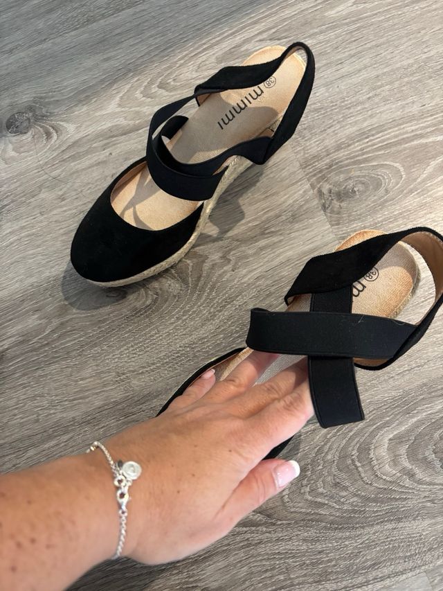 Cuñas negras mujer - talla 38