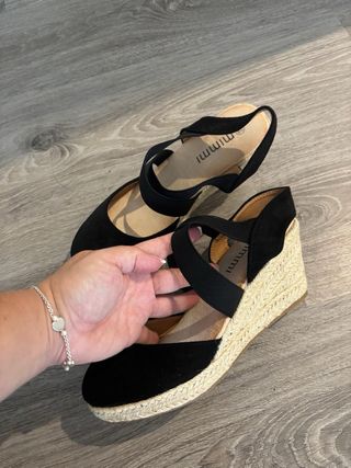 Cuñas negras mujer - talla 38