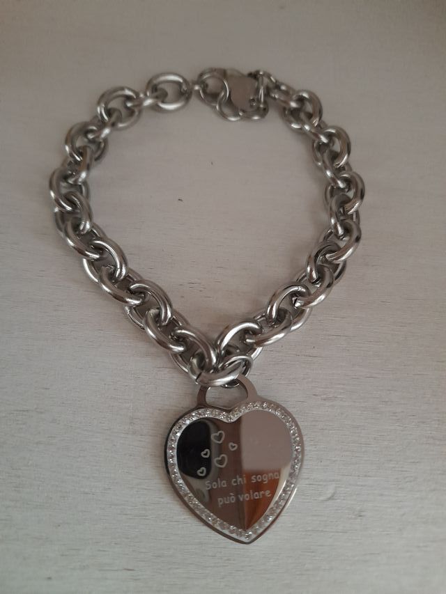Bracciale cuore acciaio - SOLO CHI Sogna