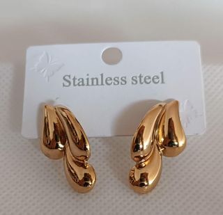 Pendientes aro dorado | Acero inoxidable