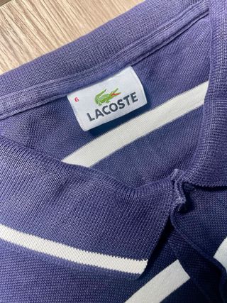 Polo Lacoste blu righe bianche uomo M originale