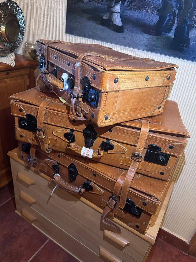 3 Maletas Piel Vintage