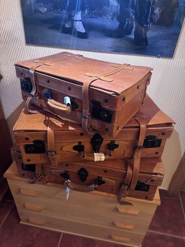 3 Maletas Piel Vintage