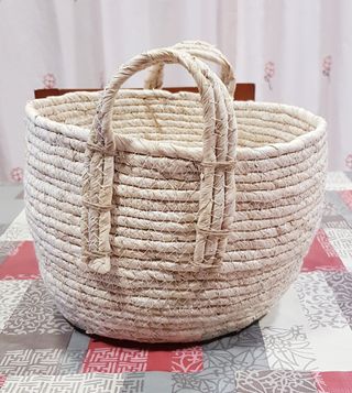 Cesta Mimbre Canasta Panera Picnic Maceta Jardín 