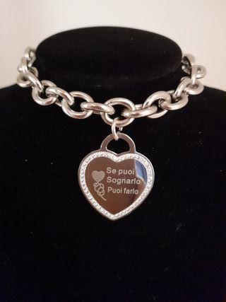 Bracciale cuore acciaio - SE PUOI SOGNARLO...