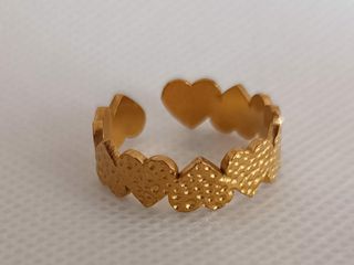 Anillo corazones oro - Ajustable