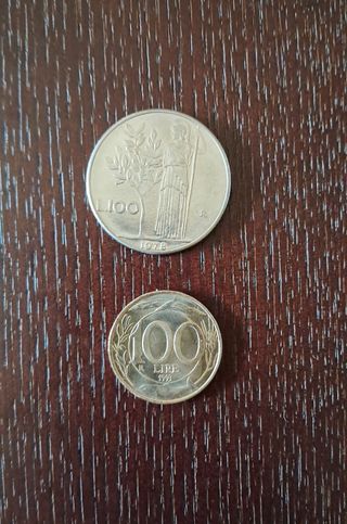 Monete Lire italiane 1973-1978-92-93