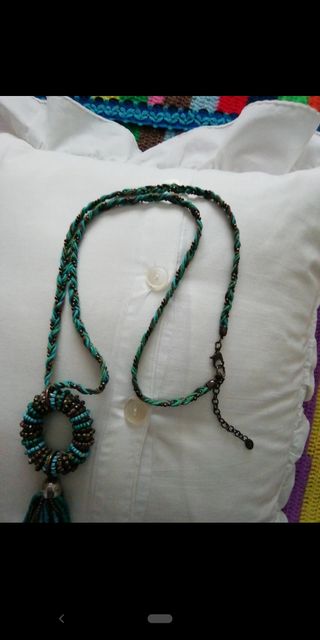 Collar Sfera turquesa-marrón