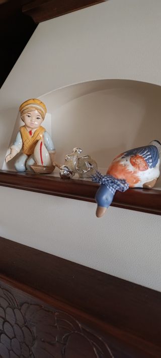 Statuette Vintage: Bambino & Anatra