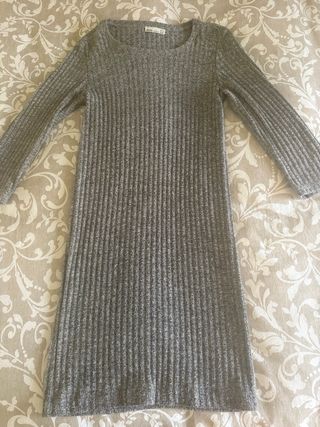 Vestido canalé gris Talla S.
