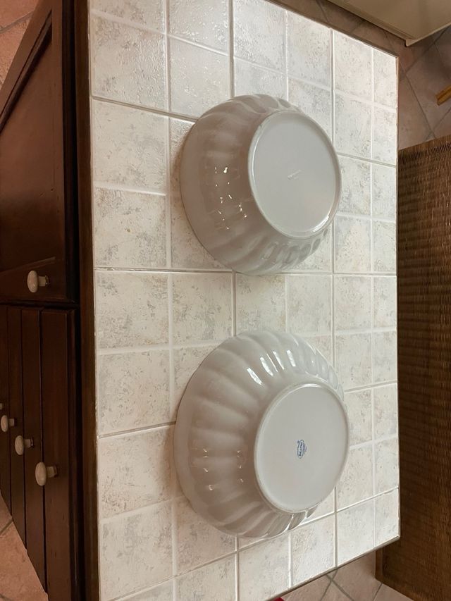 2 terrine ceramica bianche - diam.28 h.10