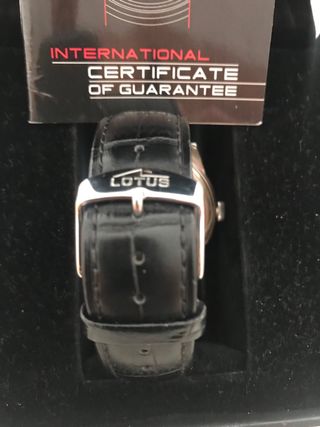 Reloj Lotus Hombre correa piel negro esfera blanca