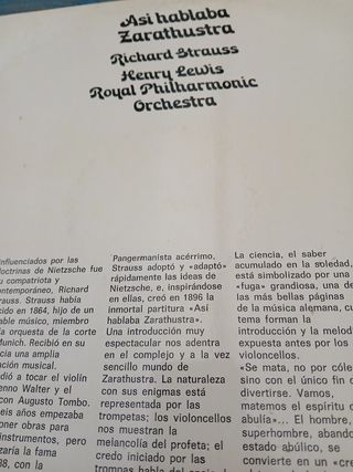 Disco LP Así hablaba Zaratustra