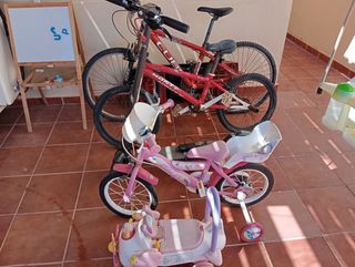 3 bicis + patinete infantil 80€
