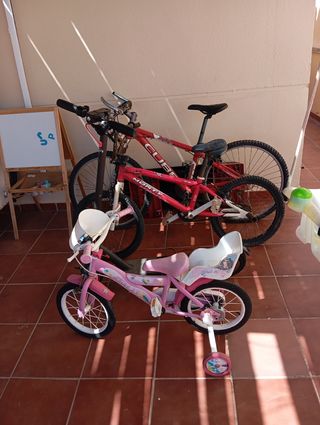3 bicis + patinete infantil 80€