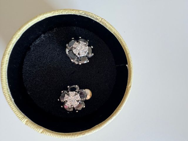 Anillo y pendientes plata y ónix