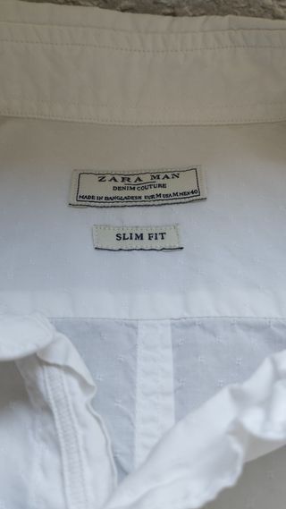 Camisa Zara Man blanca - Talla L