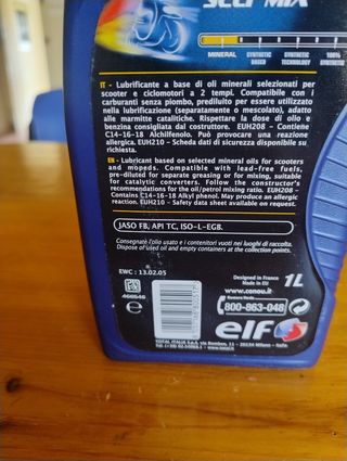 Olio Motore Elf 2T Scooter 1L