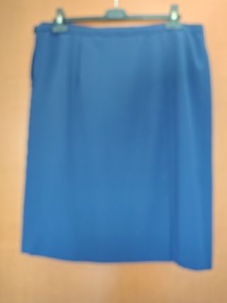Gonna classica blu, cotone con fodera. Fatta a man
