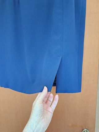 Gonna classica blu, cotone con fodera. Fatta a man