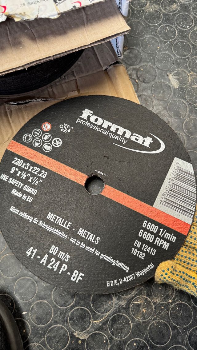 Discos de corte tronzadora metal formato 230mm