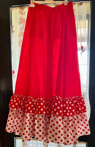 Falda Flamenca lunares roja-blanca