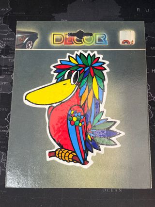 3 Pegatinas coche pájaro 90s