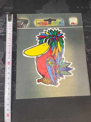 3 Pegatinas coche pájaro 90s