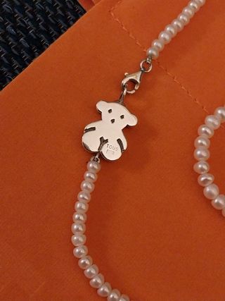 Collar TOUS perlas-oso plata