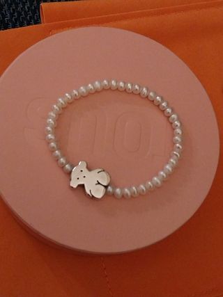 Collar TOUS perlas-oso plata