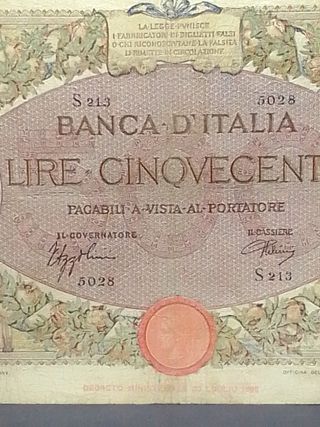  500 Lire Mietitrice del 1940 al Naturale 100x100