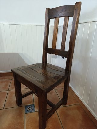 Mesa Comedor extensible Rústica Maciza + 7 sillas 