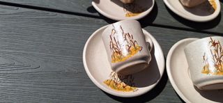 Teiera in ceramica beige - vintage