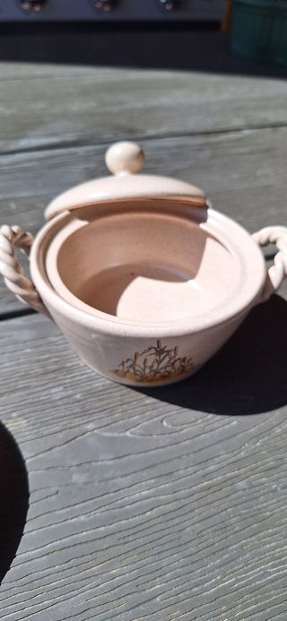 Teiera in ceramica beige - vintage