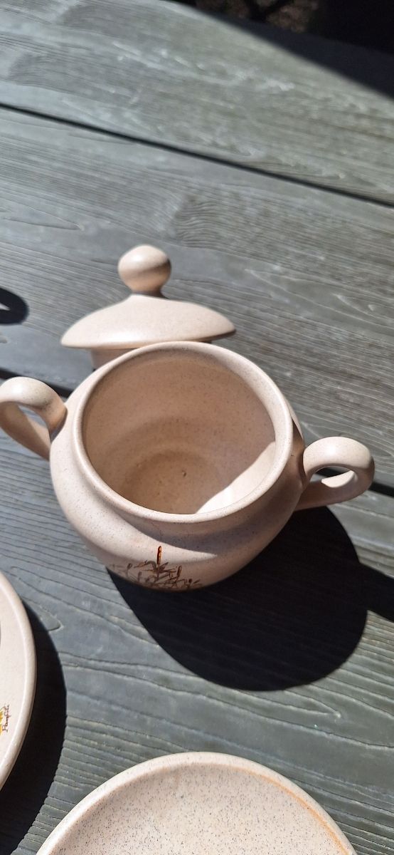 Teiera in ceramica beige - vintage