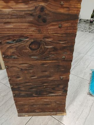 Botellero vintage de madera
