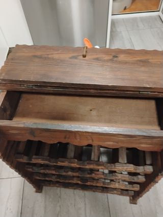 Botellero vintage de madera