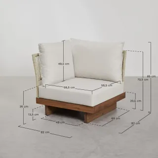Sillón Dailin: Beige, madera