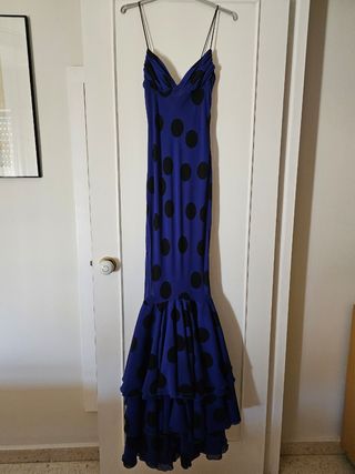 Vestido Zara lunares azul - Talla XS
