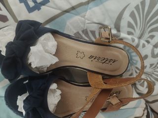 Sandalias piel azul 