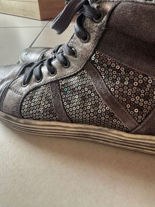 Sneakers alte argento-grigio
