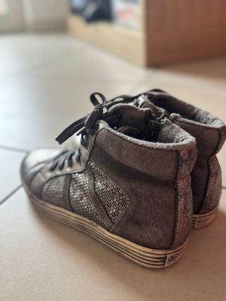Sneakers alte argento-grigio