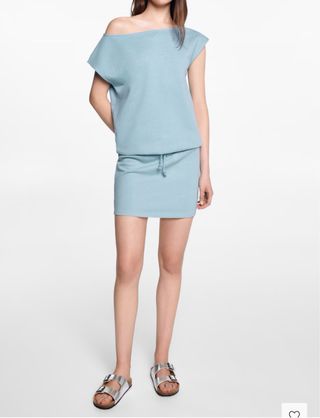 Vestido Mango azul - cintura elástica