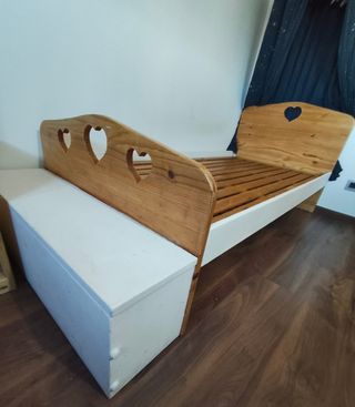 Cama 90 en madera maciza, hecha a mano