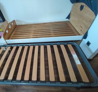 Cama 90 en madera maciza, hecha a mano