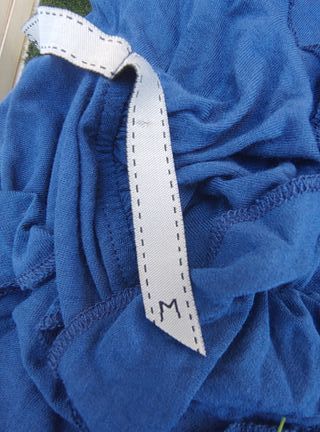 USADO-Vestido azul asimétrico, talla M-1567
